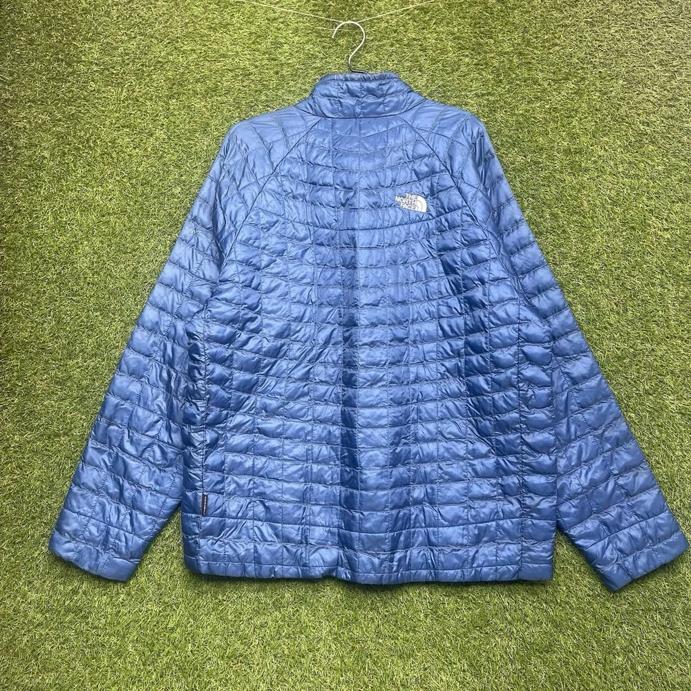 The North Face Puffer Jacket Mens XL Blue Thermoball 1/4 Zip Quilted Pullover